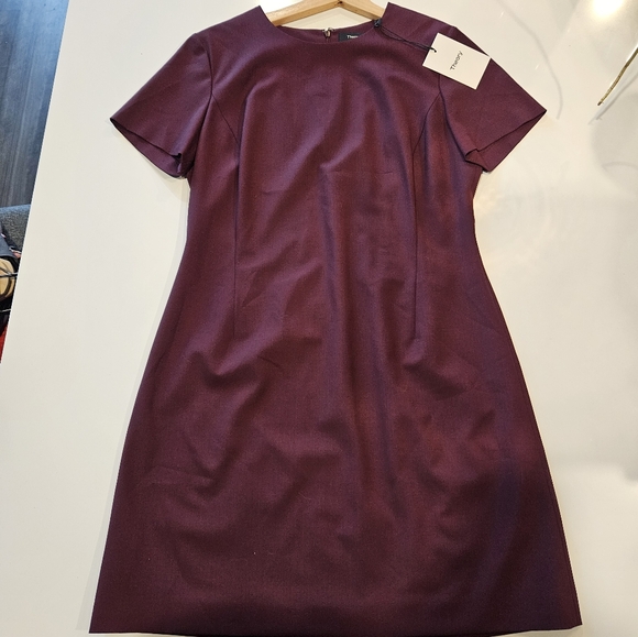 Theory Burgundy Dress Jatinn size 10 - Picture 1 of 4
